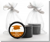 Graduation Cap Orange - Graduation Party Black Candle Tin Favors