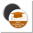 Graduation Cap Orange - Personalized Graduation Party Magnet Favors thumbnail