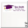 Graduation Cap Purple - Graduation Party Return Address Labels thumbnail