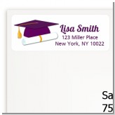 Graduation Cap Purple - Graduation Party Return Address Labels