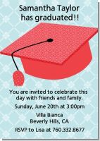 Graduation Cap Red - Graduation Party Invitations