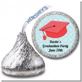 Graduation Cap Red - Hershey Kiss Graduation Party Sticker Labels