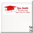 Graduation Cap Red - Graduation Party Return Address Labels thumbnail