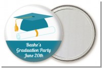 Graduation Cap Teal - Personalized Graduation Party Pocket Mirror Favors