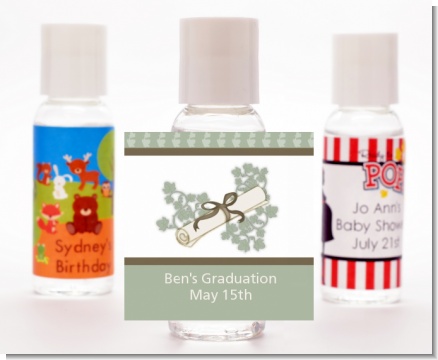 Graduation Diploma - Personalized Graduation Party Hand Sanitizers Favors