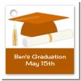 Graduation Cap Orange - Personalized Graduation Party Card Stock Favor Tags thumbnail
