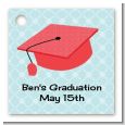 Graduation Cap Red - Personalized Graduation Party Card Stock Favor Tags thumbnail