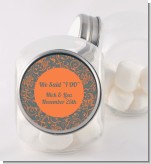 Grey & Orange - Personalized Bridal Shower Candy Jar