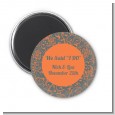 Grey & Orange - Personalized Bridal Shower Magnet Favors thumbnail