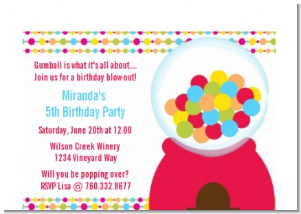 Gumball - Birthday Party Petite Invitations