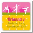 Gymnastics - Square Personalized Birthday Party Sticker Labels thumbnail