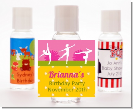 Gymnastics - Personalized Birthday Party Hand Sanitizers Favors