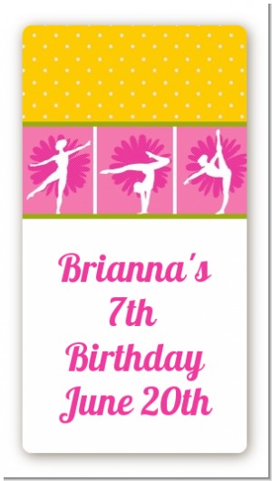 Gymnastics - Custom Rectangle Birthday Party Sticker/Labels