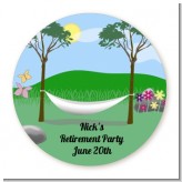 Hammock - Round Personalized Retirement Party Sticker Labels
