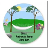 Hammock - Round Personalized Retirement Party Sticker Labels
