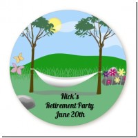 Hammock - Round Personalized Retirement Party Sticker Labels