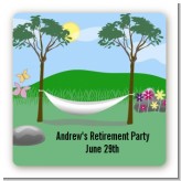 Hammock - Square Personalized Retirement Party Sticker Labels