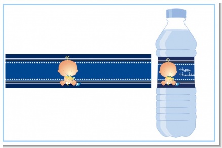 Hanukkah Baby - Personalized Baby Shower Water Bottle Labels