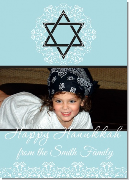 Hanukkah Charm - Personalized Photo Hanukkah Cards