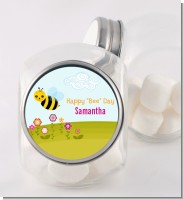 Happy Bee Day - Personalized Birthday Party Candy Jar