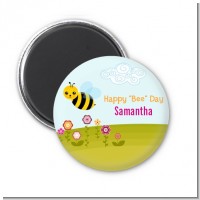 Happy Bee Day - Personalized Birthday Party Magnet Favors