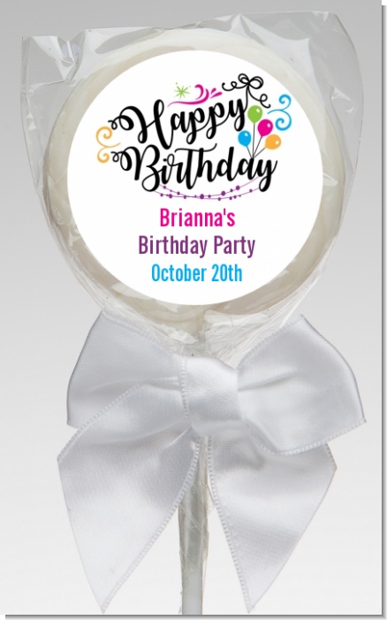 Happy Birthday - Personalized Birthday Party Lollipop Favors