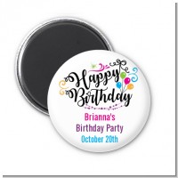 Happy Birthday - Personalized Birthday Party Magnet Favors