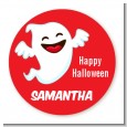 Happy Ghost - Round Personalized Halloween Sticker Labels thumbnail