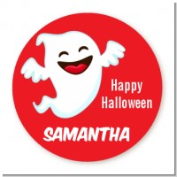 Happy Ghost - Round Personalized Halloween Sticker Labels