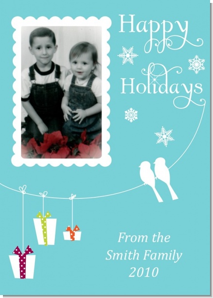 Happy Holidays on a String - Personalized Photo Christmas Cards
