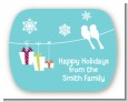 Happy Holidays on a String - Personalized Christmas Rounded Corner Stickers thumbnail