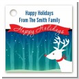 Happy Holidays Reindeer - Personalized Christmas Card Stock Favor Tags thumbnail
