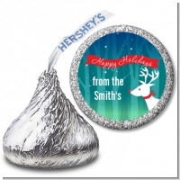 Happy Holidays Reindeer - Hershey Kiss Christmas Sticker Labels