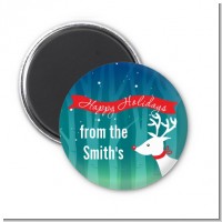 Happy Holidays Reindeer - Personalized Christmas Magnet Favors