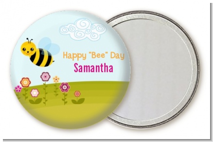 Happy Bee Day - Personalized Birthday Party Pocket Mirror Favors