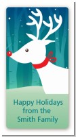 Happy Holidays Reindeer - Custom Rectangle Christmas Sticker/Labels
