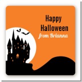 Haunted House - Square Personalized Halloween Sticker Labels