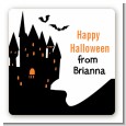 Haunted House - Square Personalized Halloween Sticker Labels thumbnail