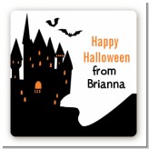Haunted House - Square Personalized Halloween Sticker Labels