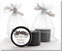 Hello Handsome - Baby Shower Black Candle Tin Favors