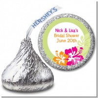 Hibiscus - Hershey Kiss Bridal Shower Sticker Labels