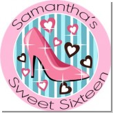 High Heel Shoe - Round Personalized Birthday Party Sticker Labels