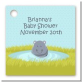 Hippopotamus Boy - Personalized Baby Shower Card Stock Favor Tags