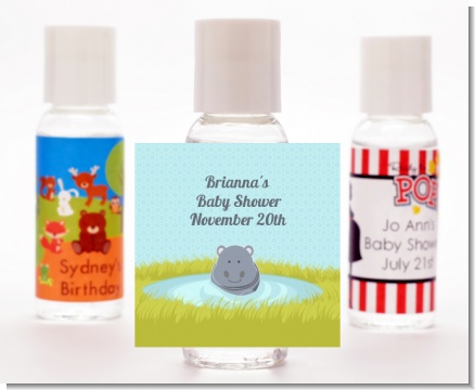 Hippopotamus Boy - Personalized Baby Shower Hand Sanitizers Favors