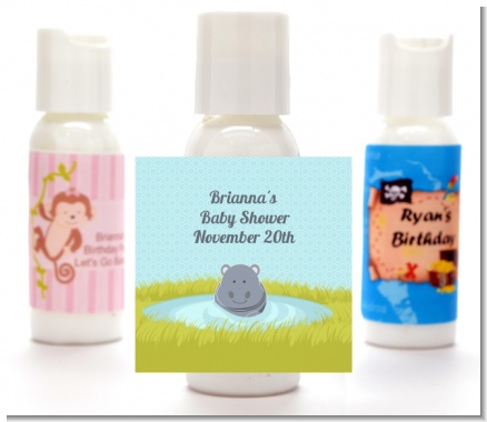 Hippopotamus Boy - Personalized Baby Shower Lotion Favors