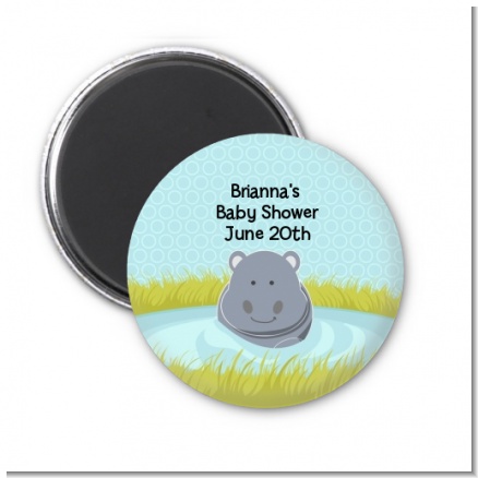 Hippopotamus Boy - Personalized Baby Shower Magnet Favors