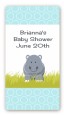 Hippopotamus Boy - Custom Rectangle Baby Shower Sticker/Labels thumbnail