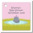 Hippopotamus Girl - Personalized Baby Shower Card Stock Favor Tags thumbnail