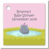 Hippopotamus Girl - Personalized Baby Shower Card Stock Favor Tags