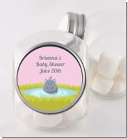 Hippopotamus Girl - Personalized Baby Shower Candy Jar